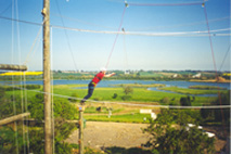 High rope challenge course requires physical and mental commitment