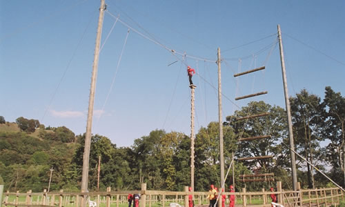 Rope challenge courses help build teamwork
